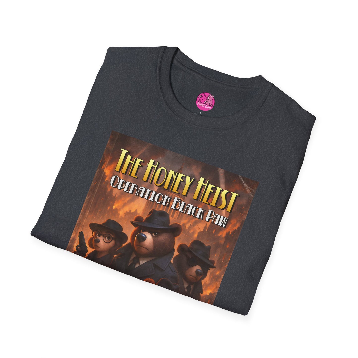 Unisex Tee - The Honey Heist: Operation Black Paw Noir Bear Detective Squad Shirt