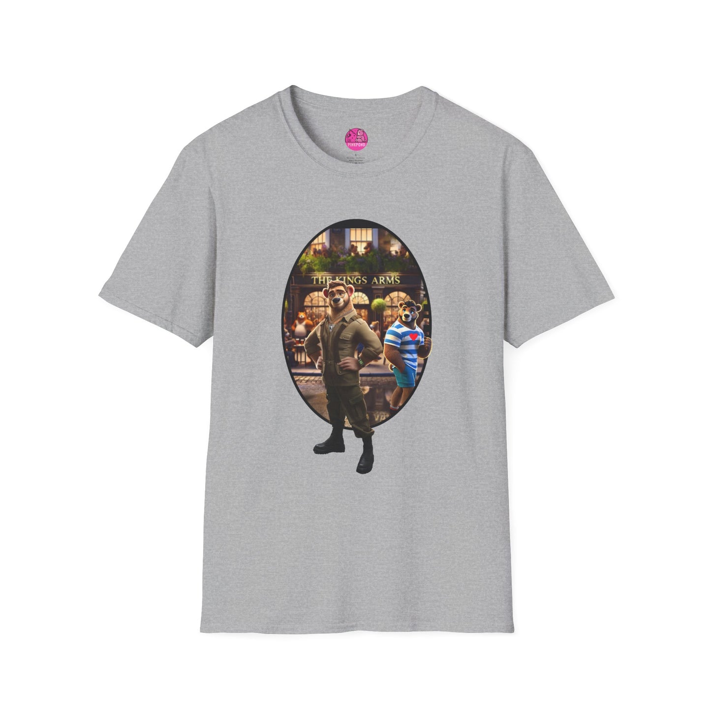 Retro Bear Scene T-Shirt - Fly-by Cruise at the Kings Arms