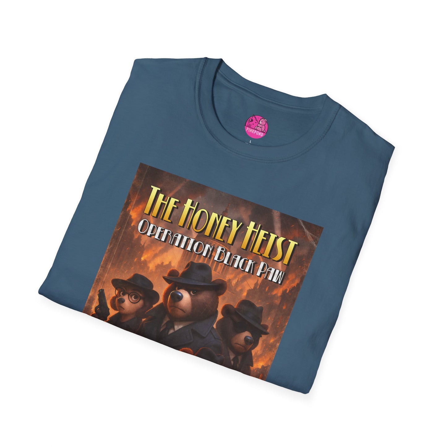 Unisex Tee - The Honey Heist: Operation Black Paw Noir Bear Detective Squad Shirt