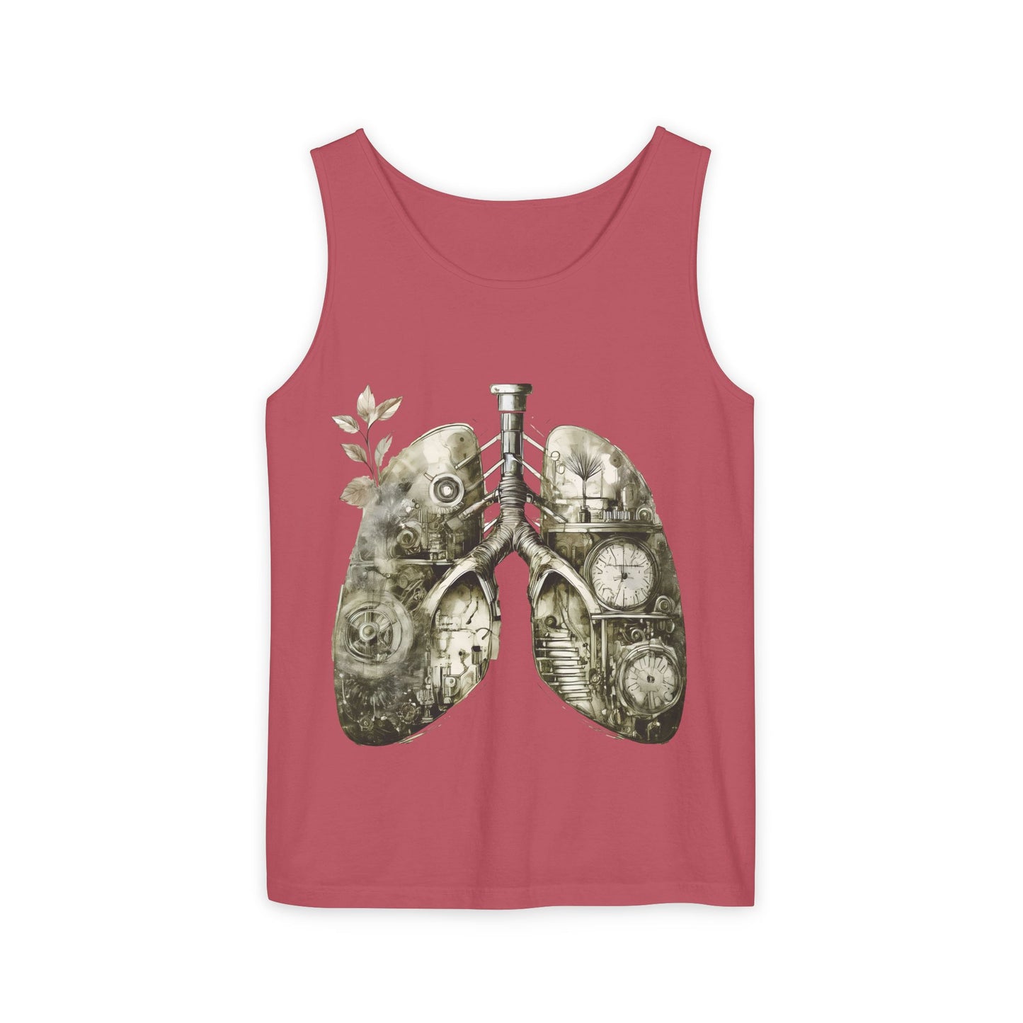 Copy of Clockwork Lungs Unisex Tank Top - Breathe In, Wind Up Design