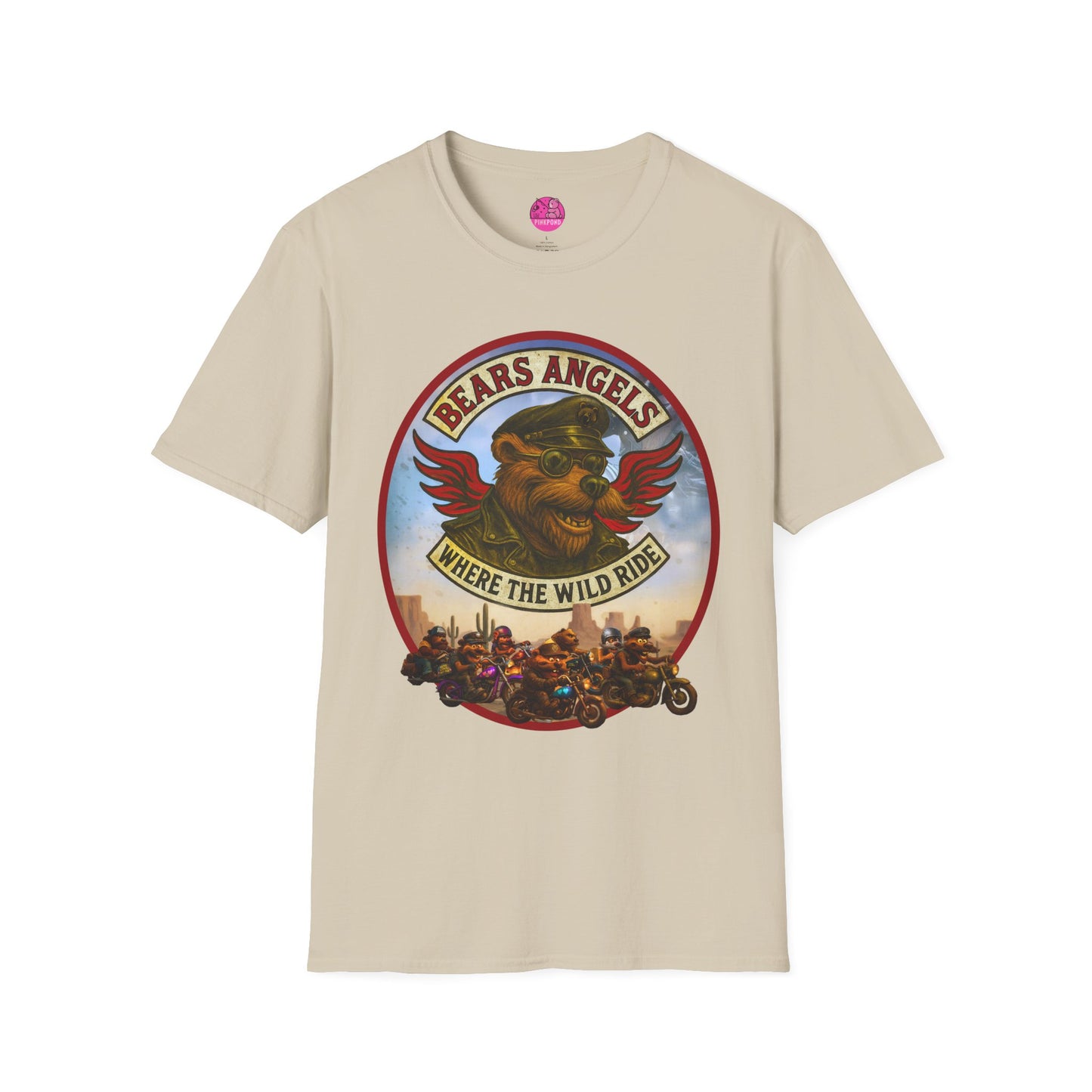 Biker Bear T-Shirt - Bears Angels Roundel, Ride With Pride
