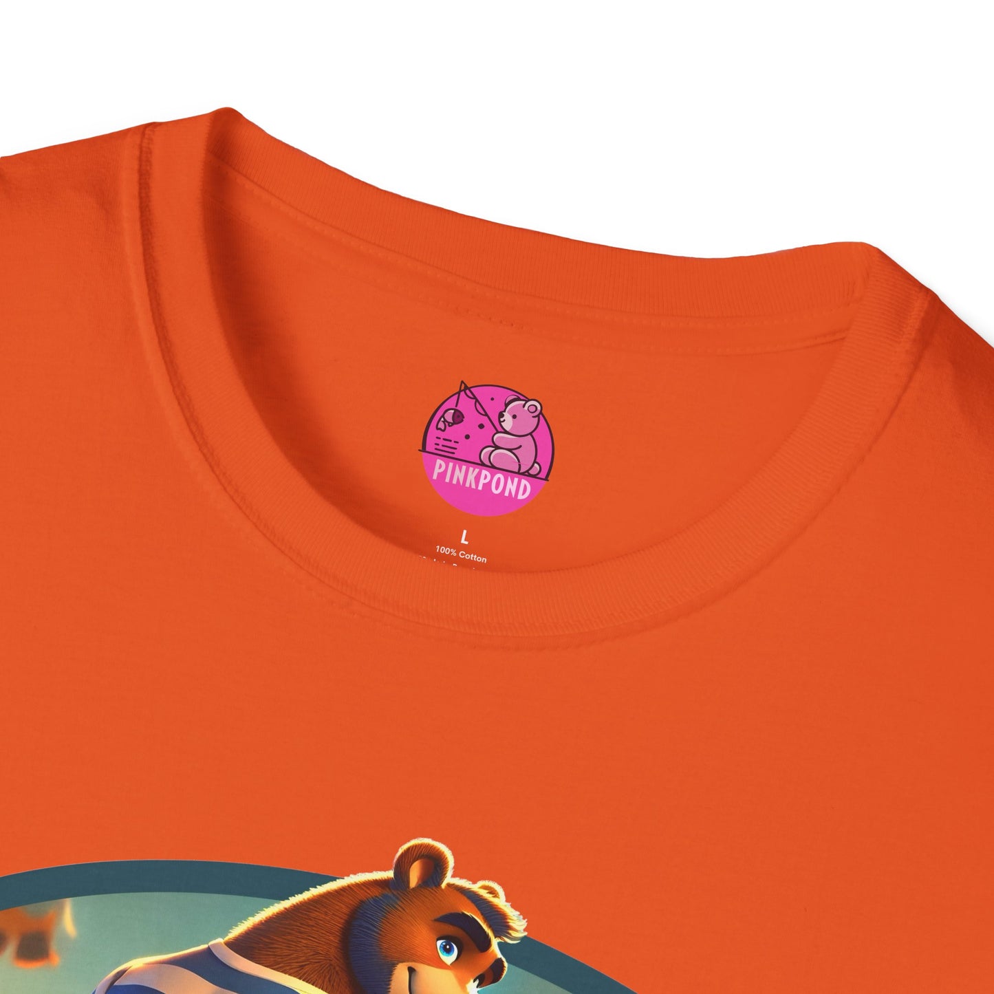 Beach Bear Bliss Softstyle T-Shirt - PinkPond Exclusive Vintage Design