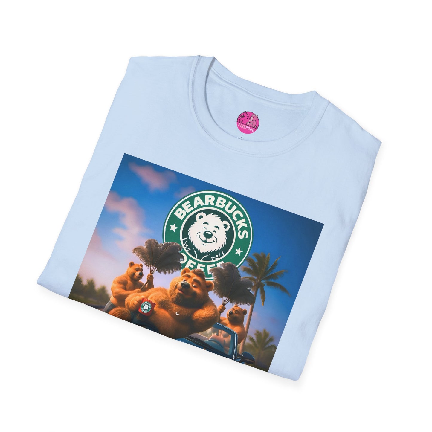 Bearbucks “Enjoy It Everywhere” Tee — Coffee-Loving Bear Convertible Graphic T-Shirt