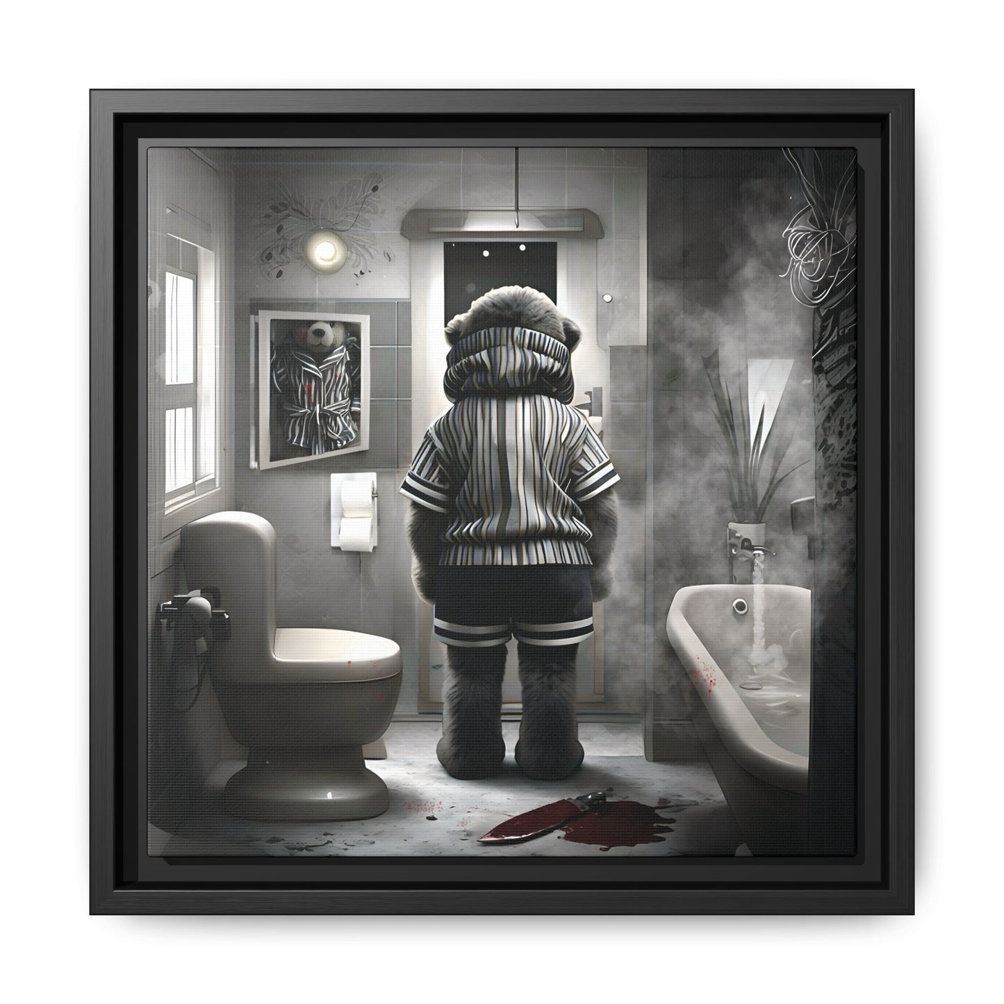 Canvas Art Print - The Untimely Demise of Benjamin Bear by Andrew McCarter, Dark Surreal Artwork