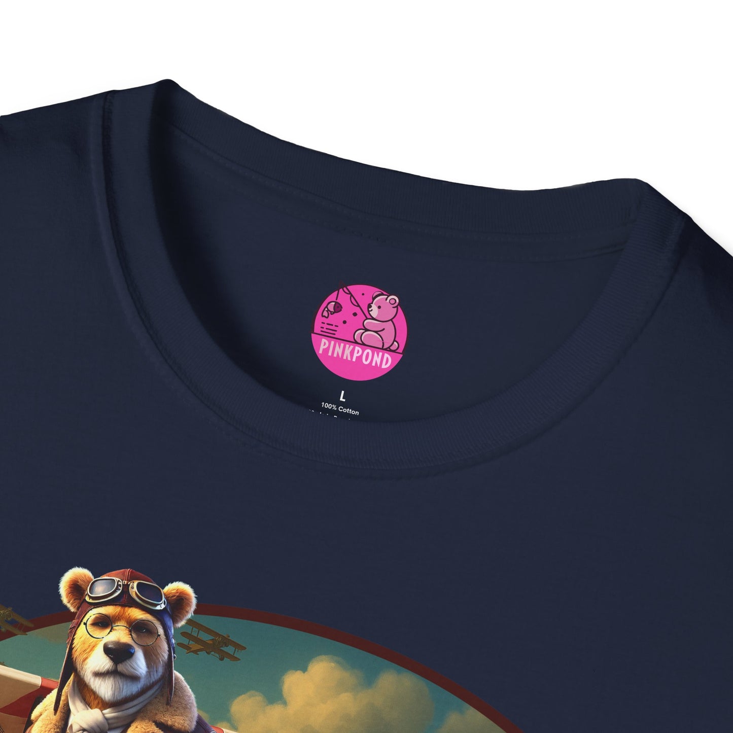 Aviator Bear Softstyle T-Shirt - PinkPond Tee