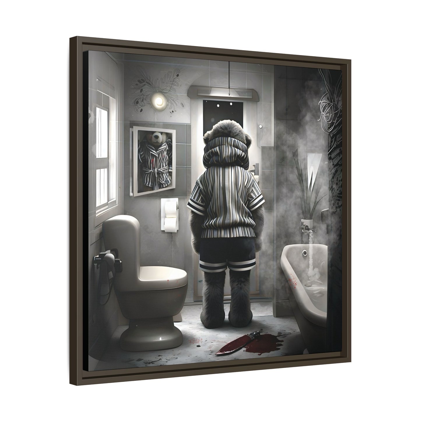 Canvas Art Print - The Untimely Demise of Benjamin Bear by Andrew McCarter, Dark Surreal Artwork