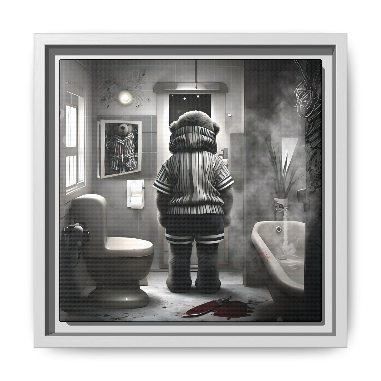 Canvas Art Print - The Untimely Demise of Benjamin Bear by Andrew McCarter, Dark Surreal Artwork