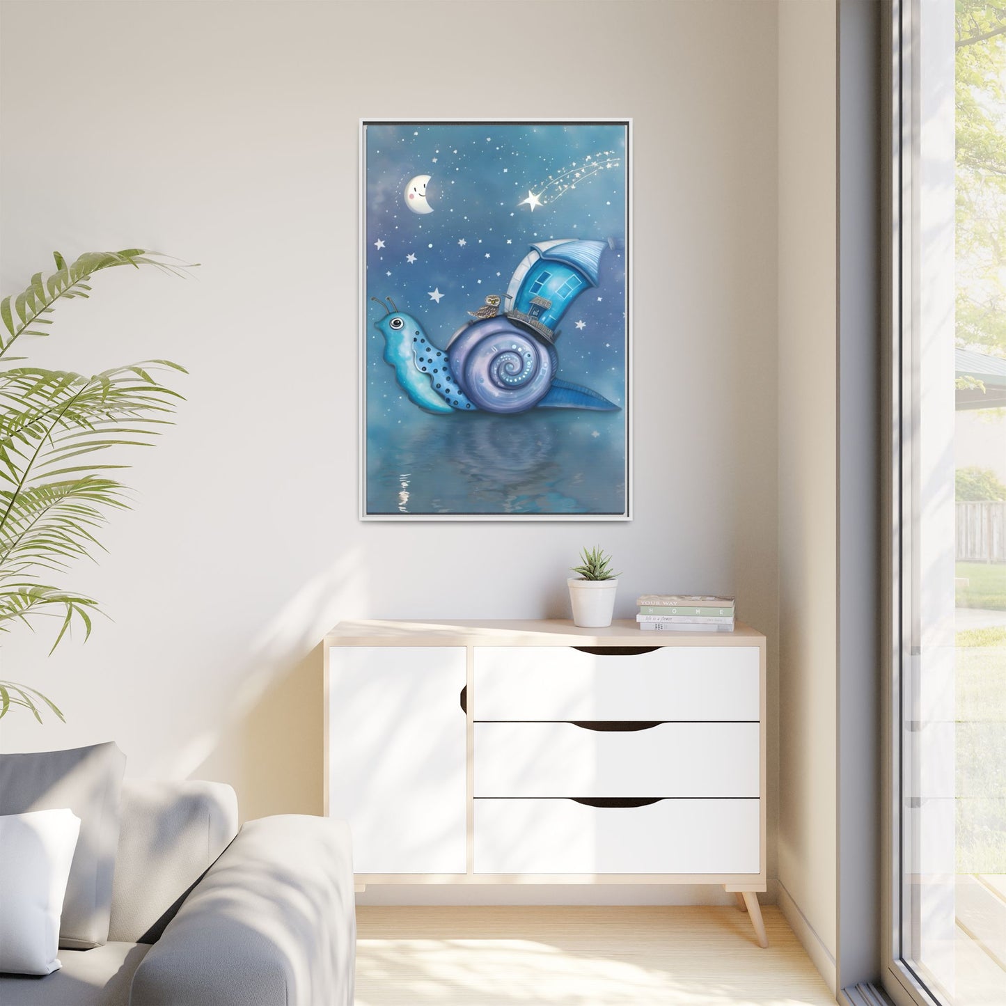 The Owl and the Snail Glided Upon a Sea of Stars by Andrew McCarter  - Canvas Print