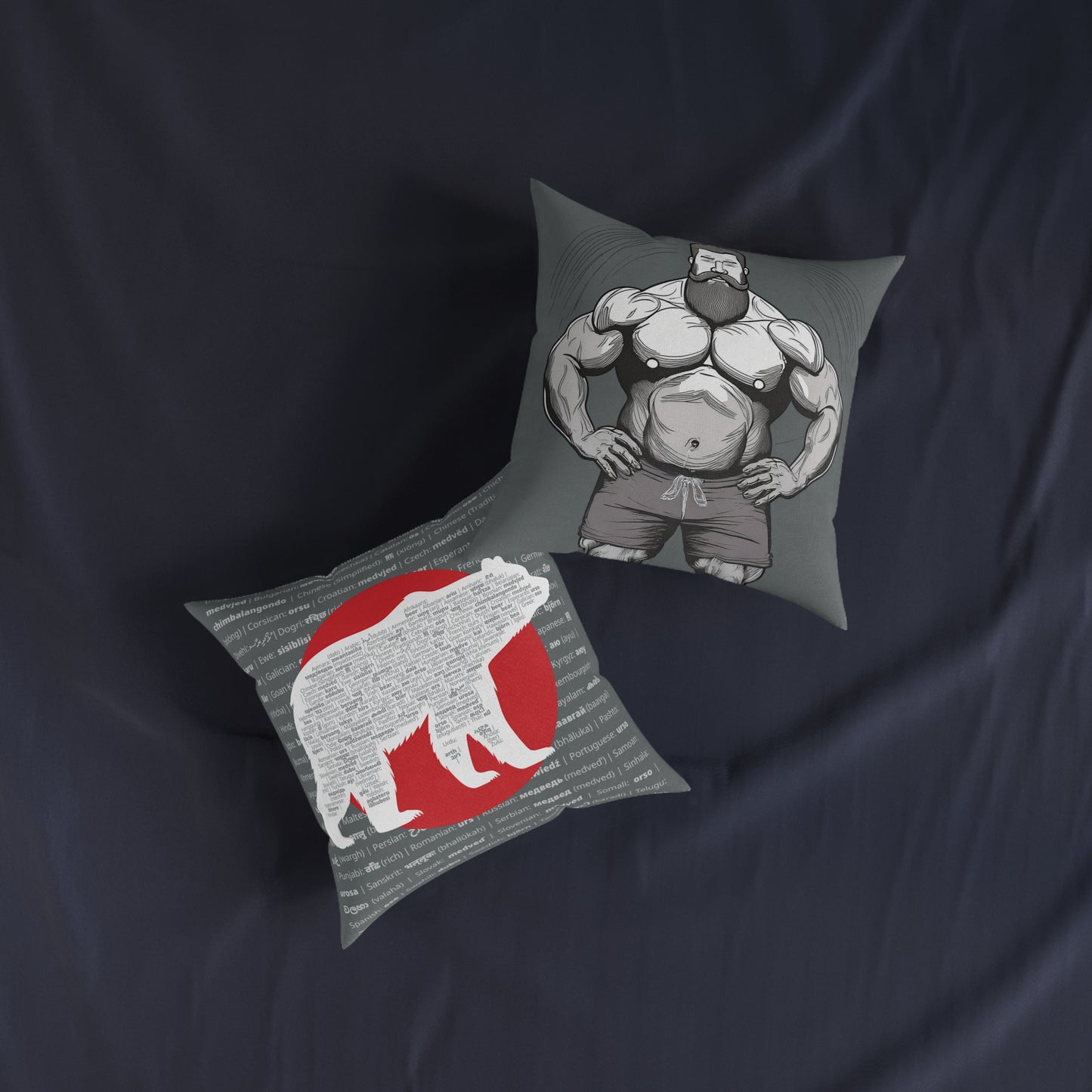 Square Pillow - PinkPond Bear Strength & Global Roar 12x12 Inch Double-Sided Cushion