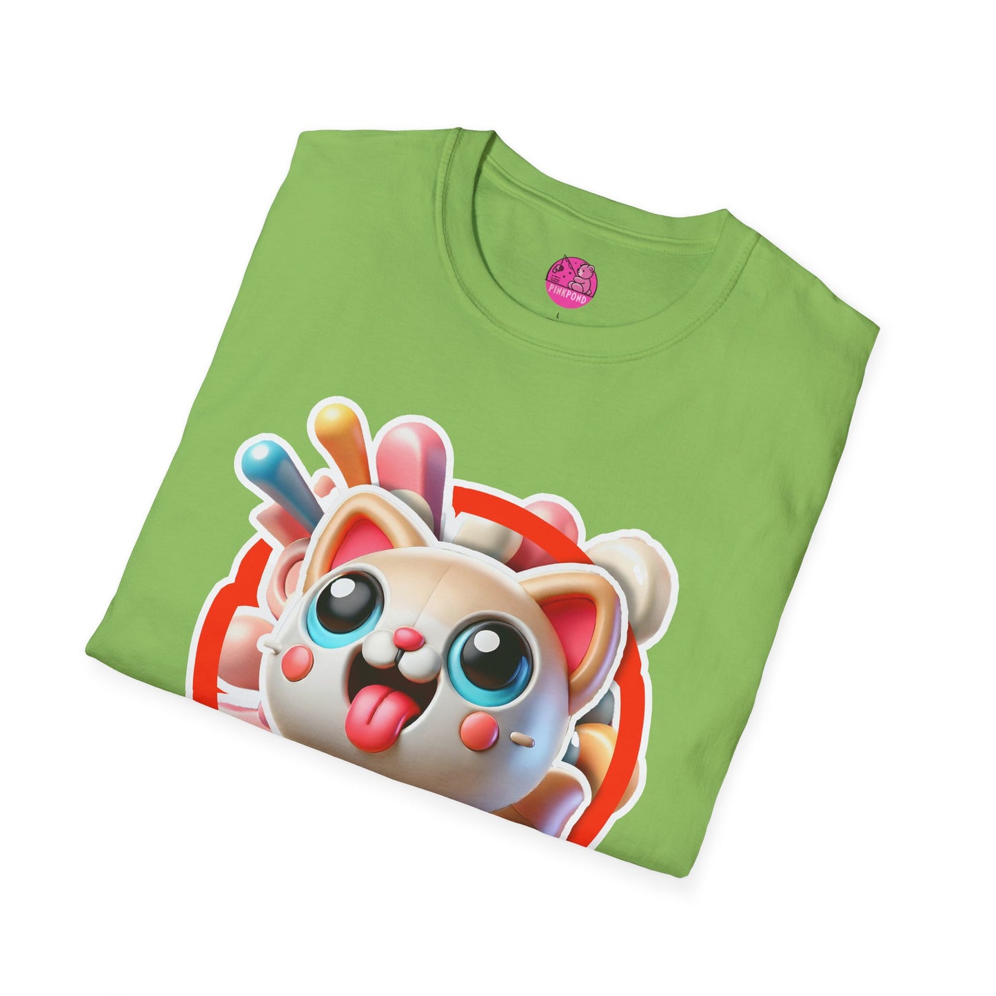 Katey Cat T-Shirt - Burst of Playful Energy | Unisex Softstyle