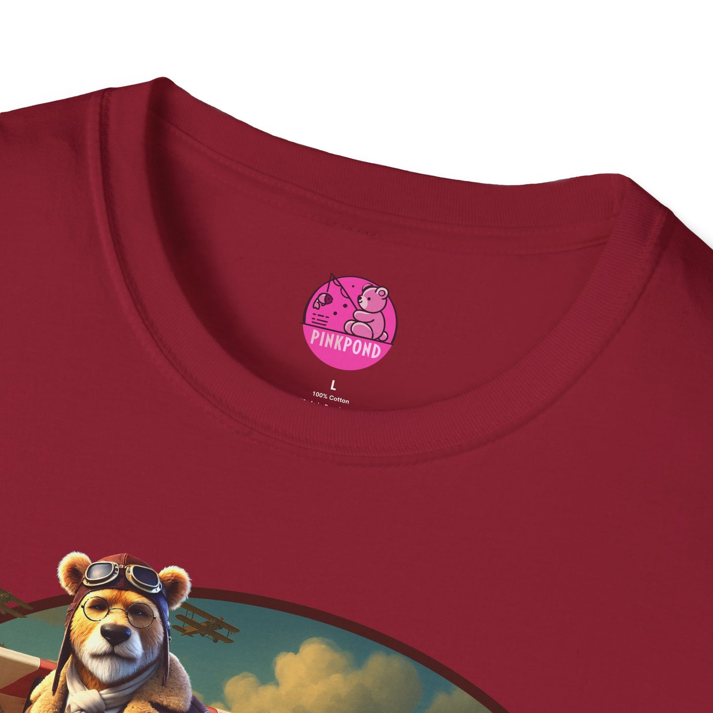 Aviator Bear Softstyle T-Shirt - PinkPond Tee