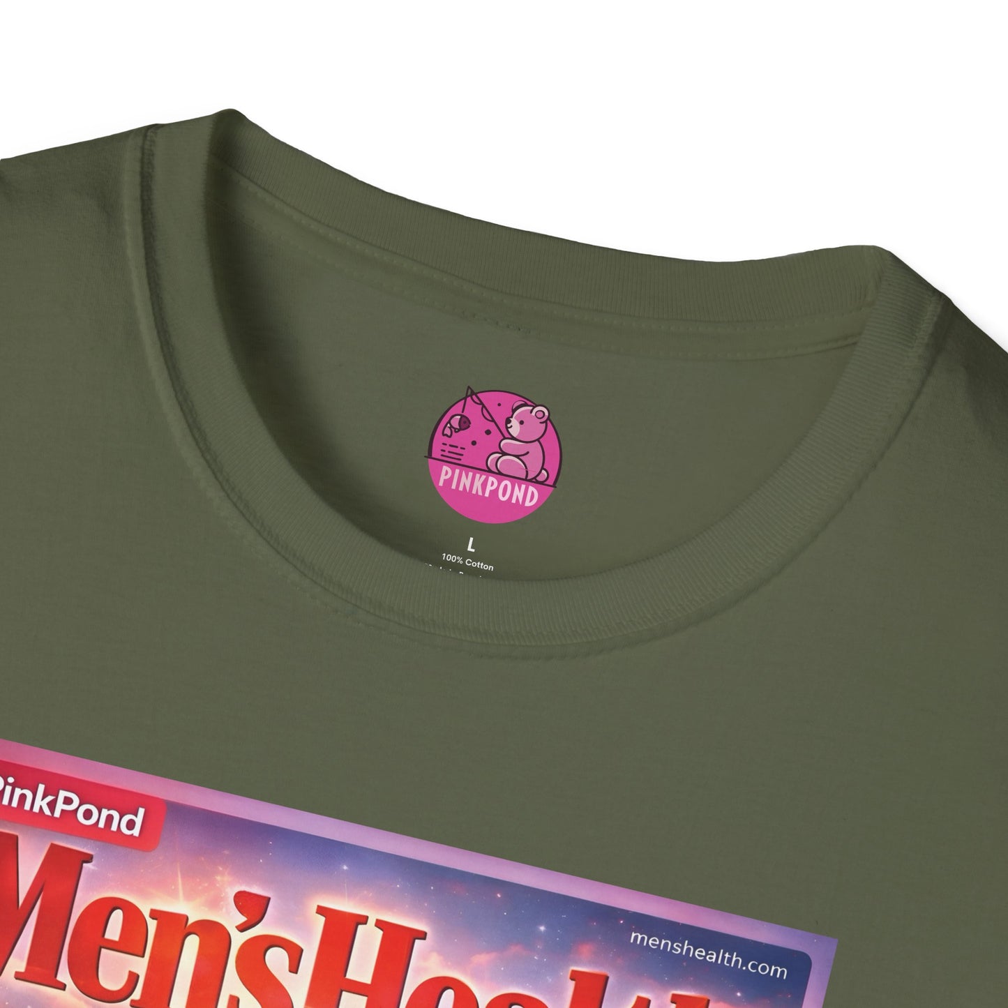 Men’s Health Bear T-Shirt — PinkPond Swiping Bear Graphic Tee