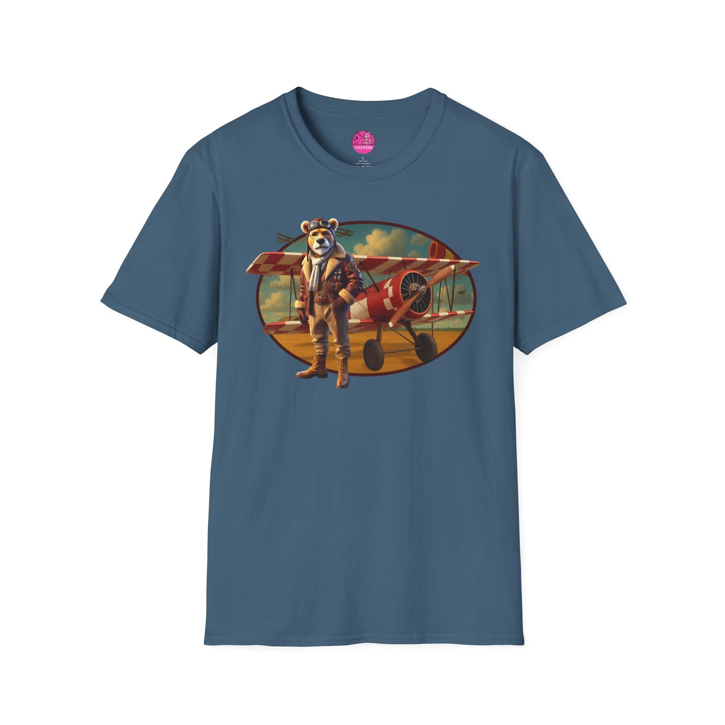 Aviator Bear Softstyle T-Shirt - PinkPond Tee