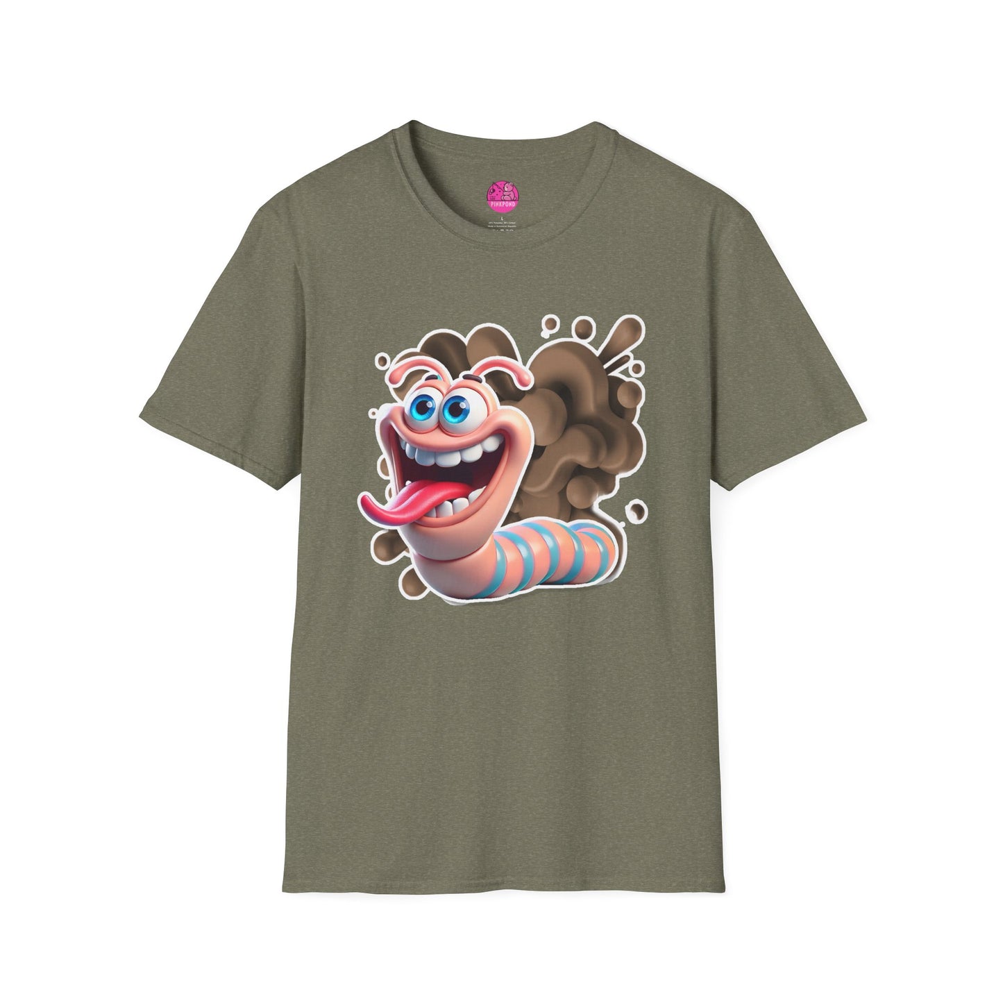 Willy the Worm T-Shirt - Wiggly and Wacky Unisex Softstyle Tee with 3D Design