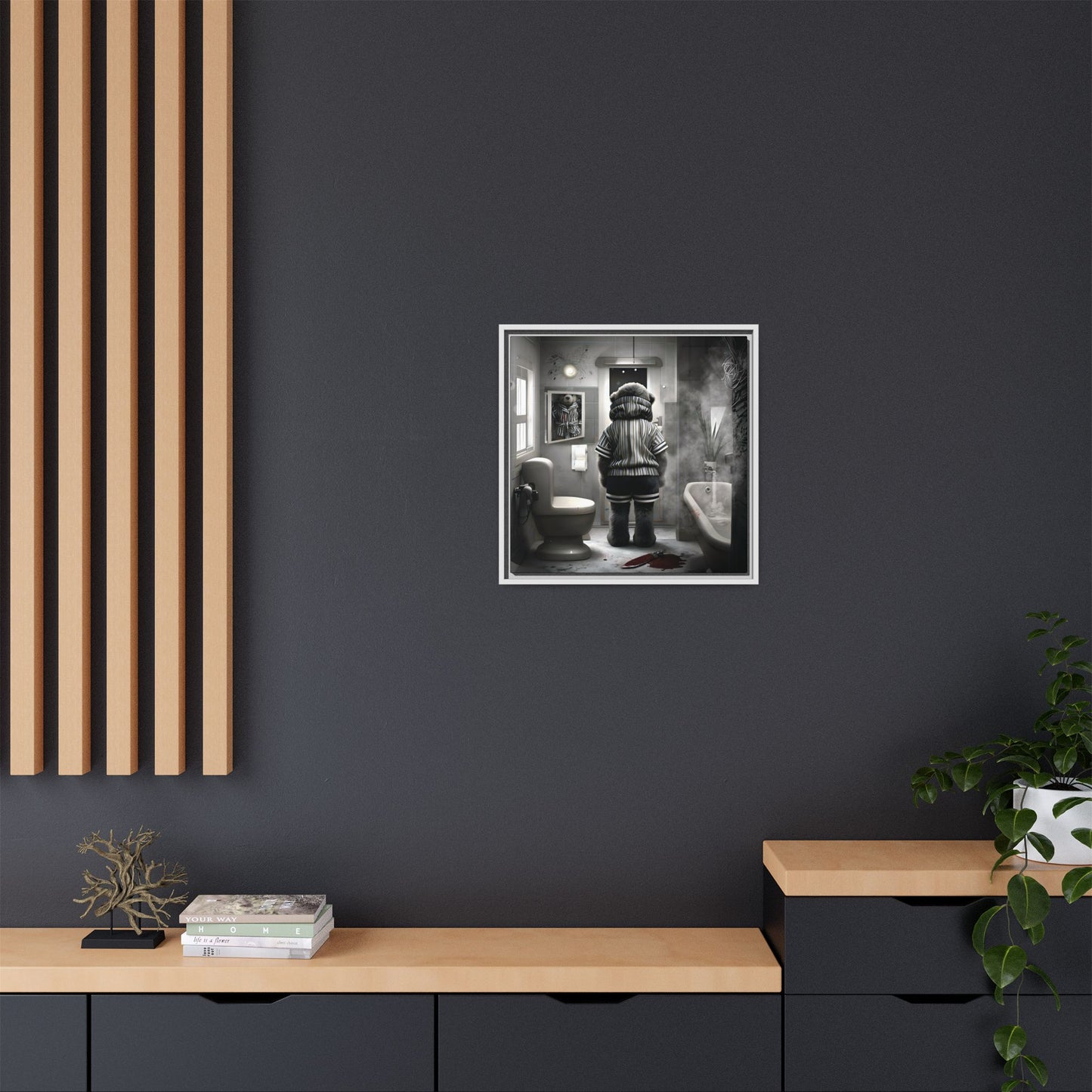 Canvas Art Print - The Untimely Demise of Benjamin Bear by Andrew McCarter, Dark Surreal Artwork