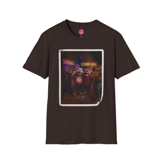 Photo Bomber Bear Unisex T-Shirt by Andrew McCarter for PinkPond
