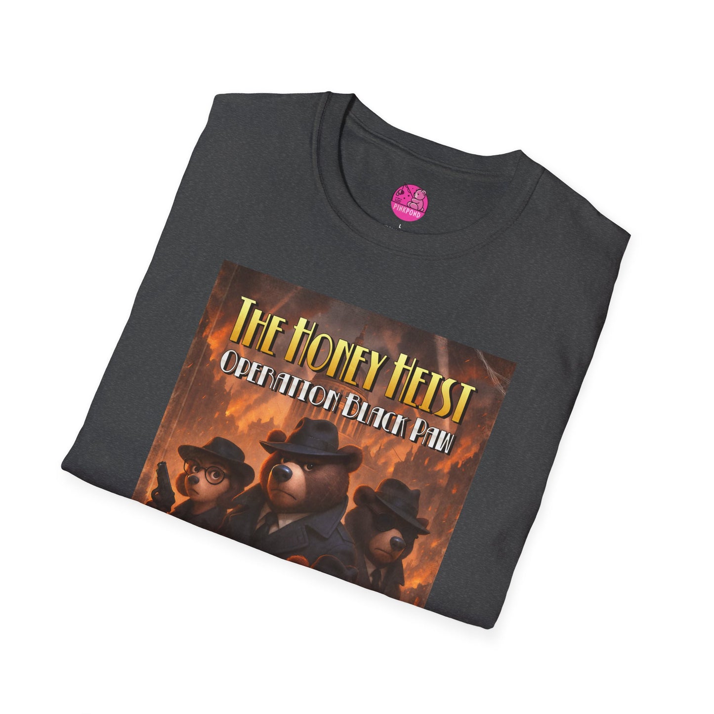 Unisex Tee - The Honey Heist: Operation Black Paw Noir Bear Detective Squad Shirt