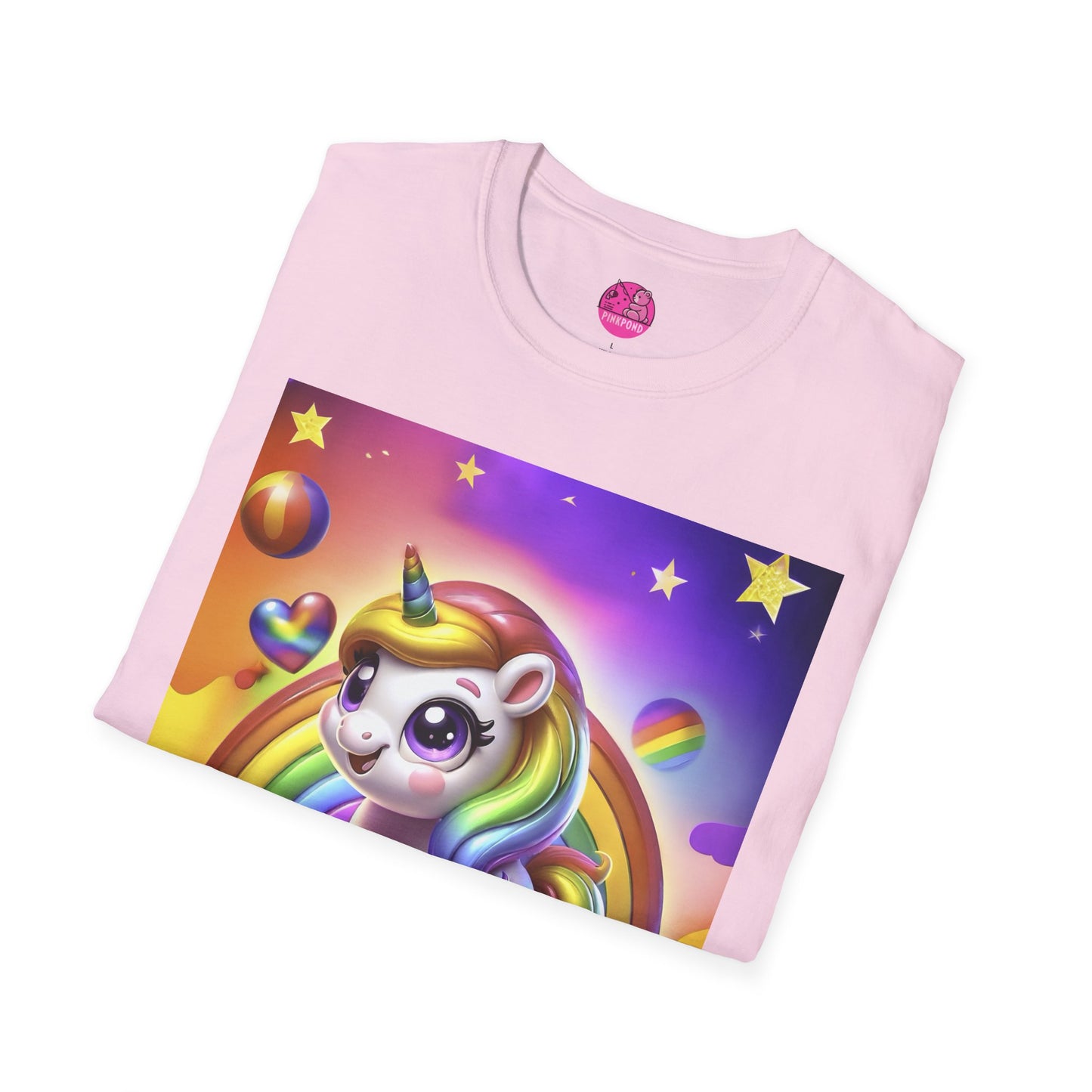 Rainbow Pride Unicorn T-Shirt – Wear Your Colors Loud and Proud! - Unisex Softstyle Tee