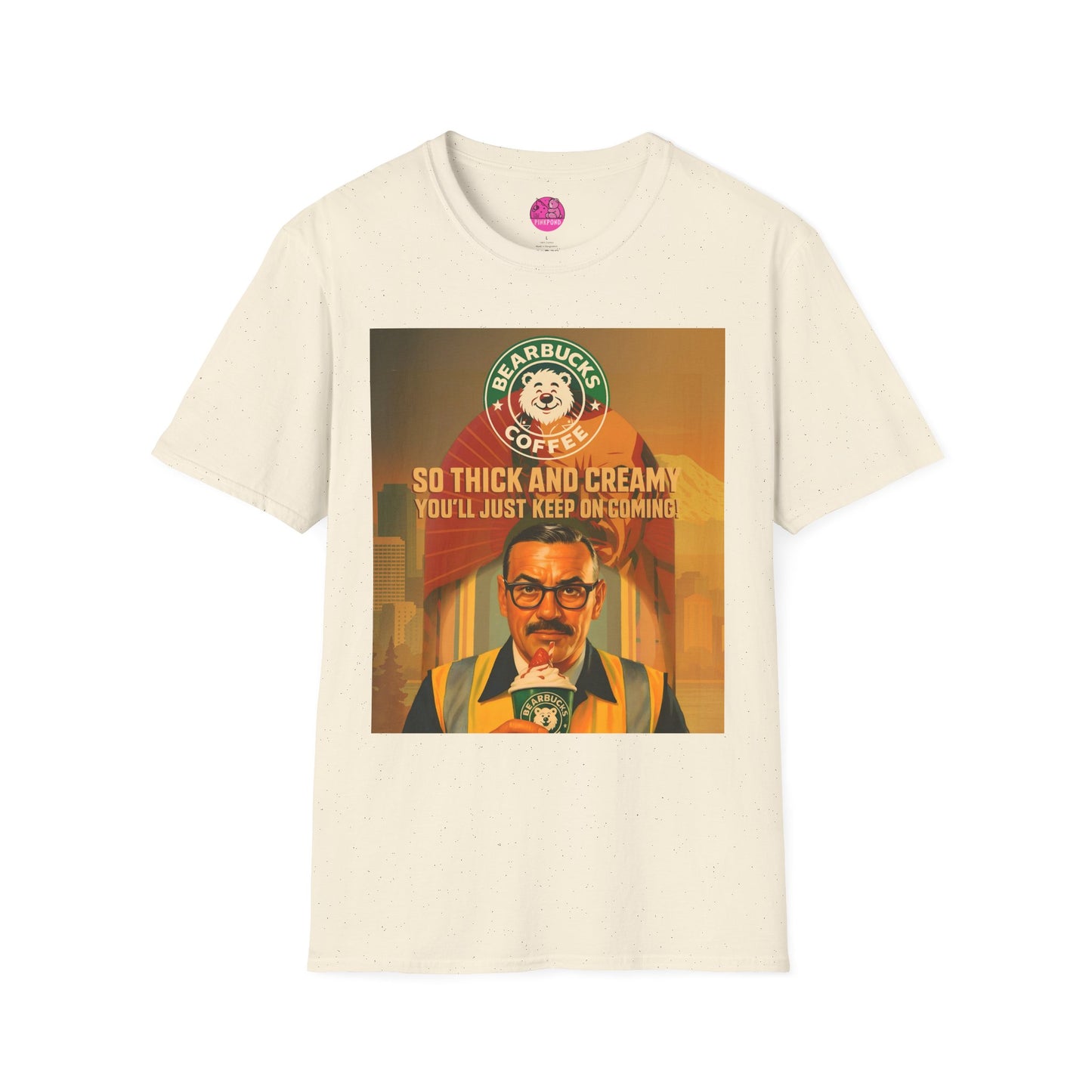 Vintage Bearbucks Coffee Unisex T-Shirt - So Thick and Creamy Retro Tee for Café Lovers