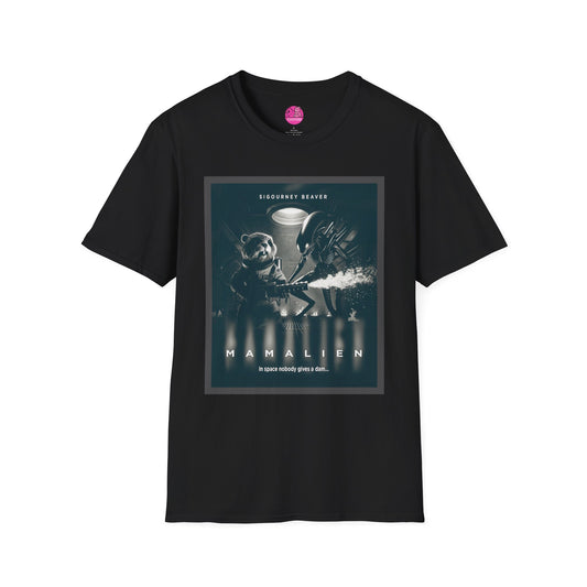 Retro Noir Alien Parody Sci-Fi T-Shirt Featuring Sigourney Beaver