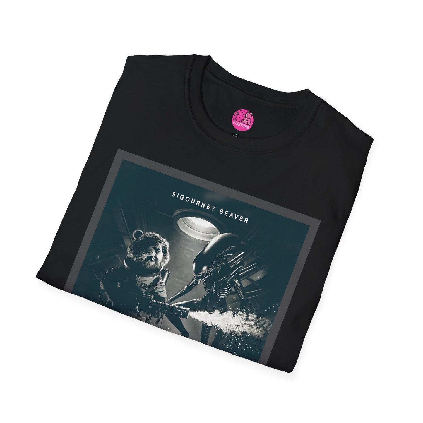 Retro Noir Alien Parody Sci-Fi T-Shirt Featuring Sigourney Beaver