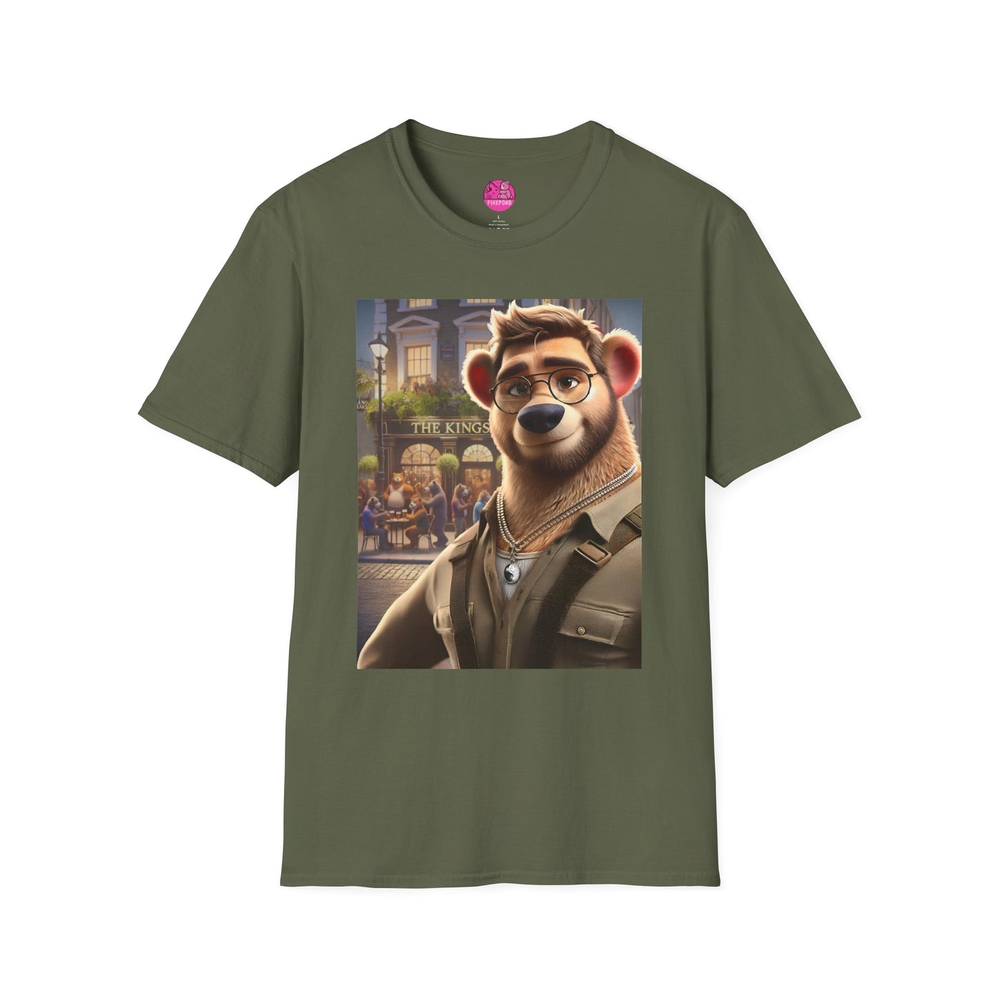 Bear T-Shirt - The King's Arms in Soho Design by PinkPond