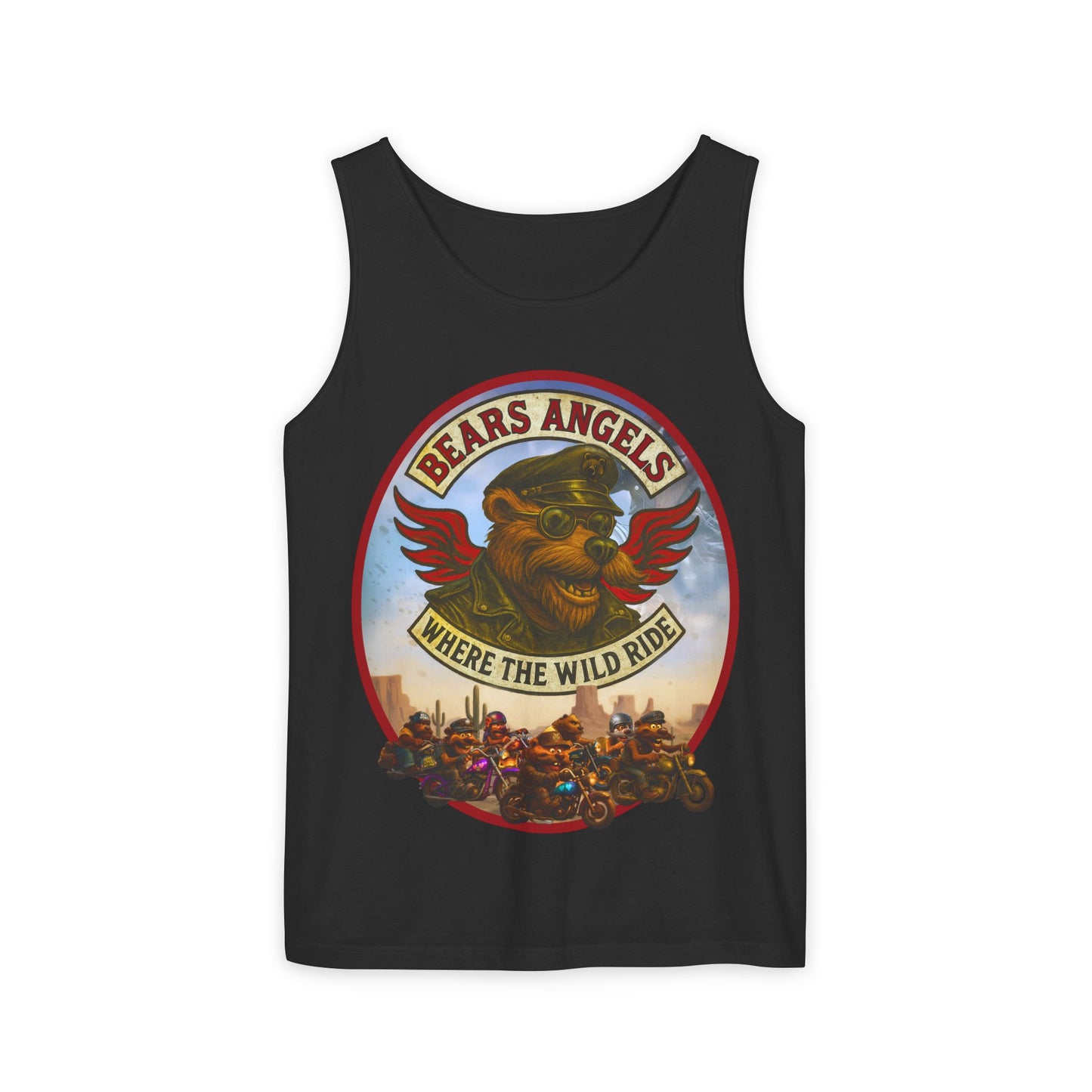 Tank Top - Bears Angels Roundel 'Ride With Pride' Biker Bear Design