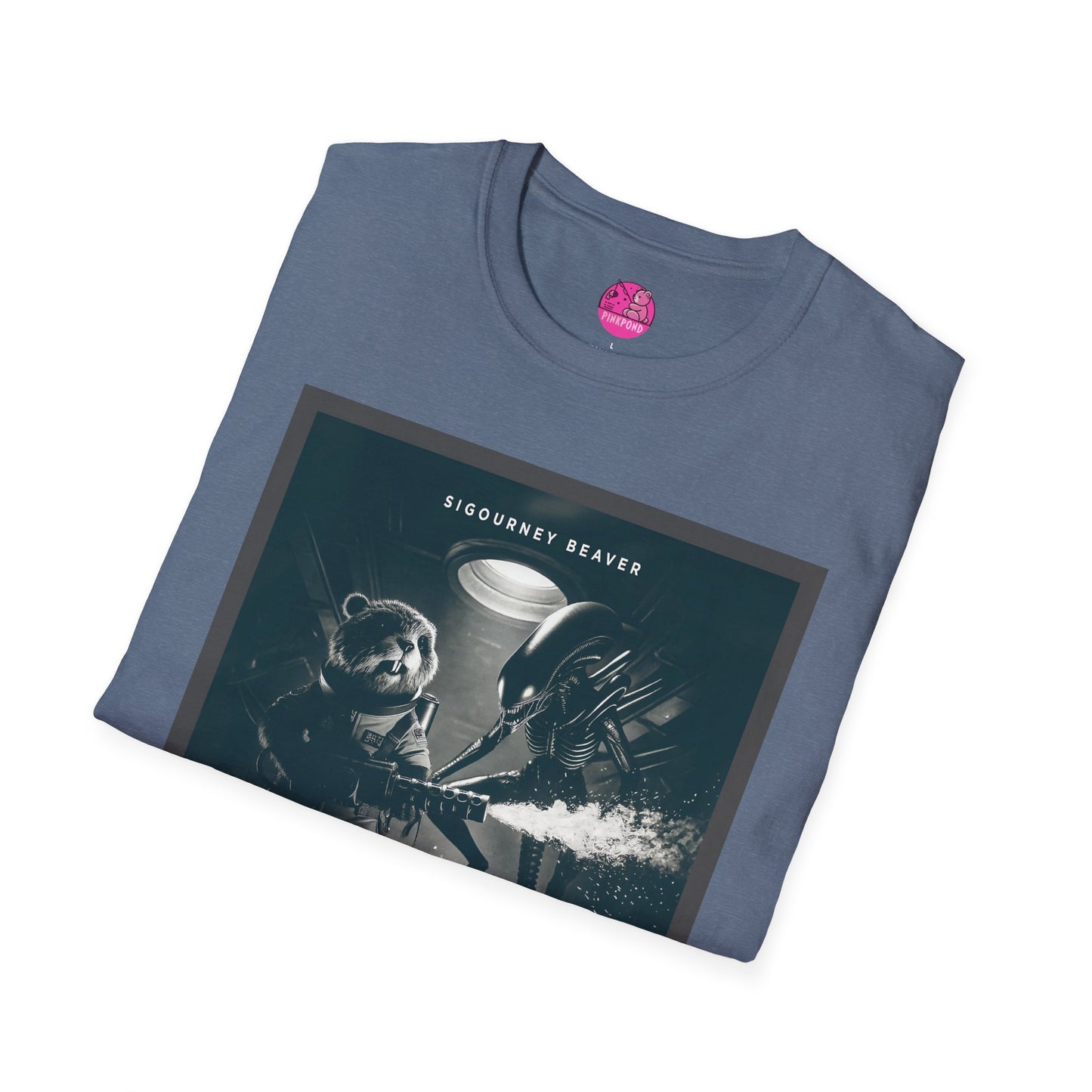 Retro Noir Alien Parody Sci-Fi T-Shirt Featuring Sigourney Beaver