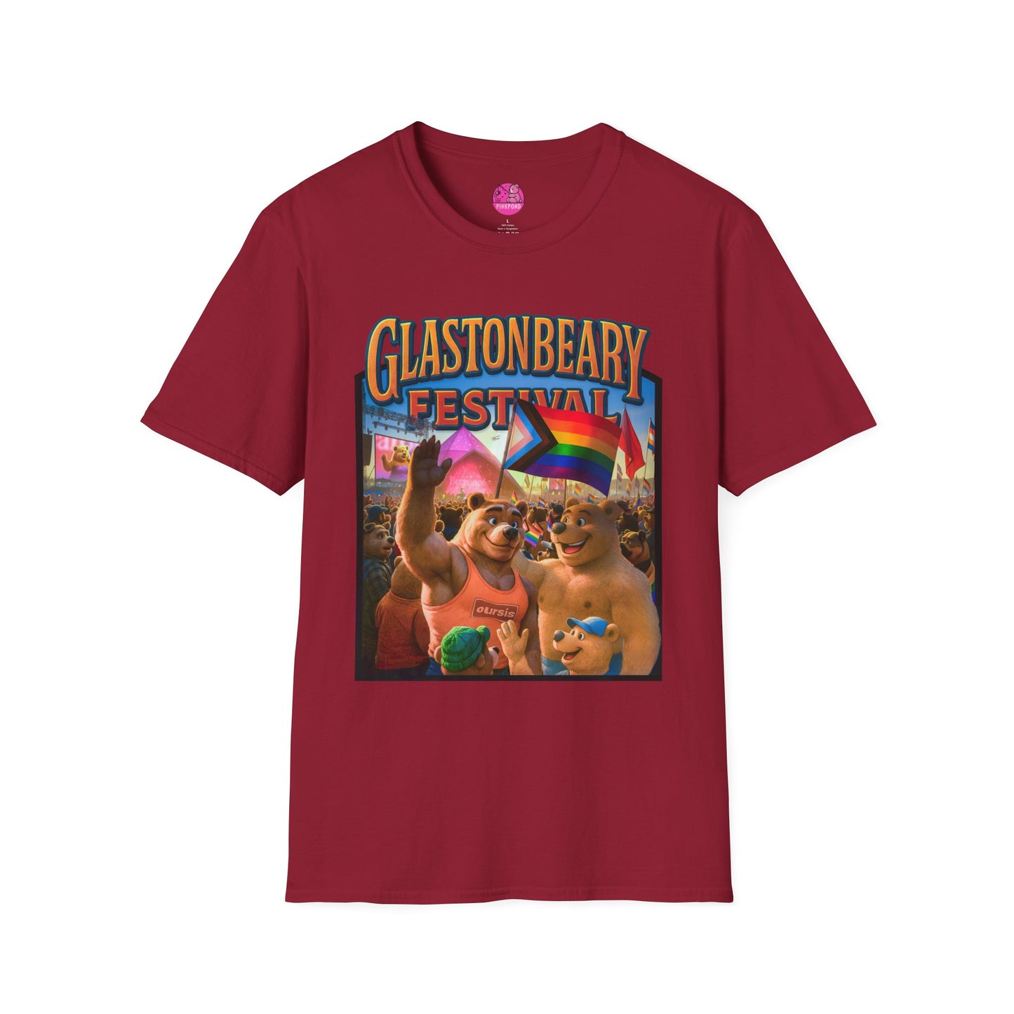 Glastonbeary Festival Unisex Tee - Bear Pride, Queer Joy, Festival Fashion