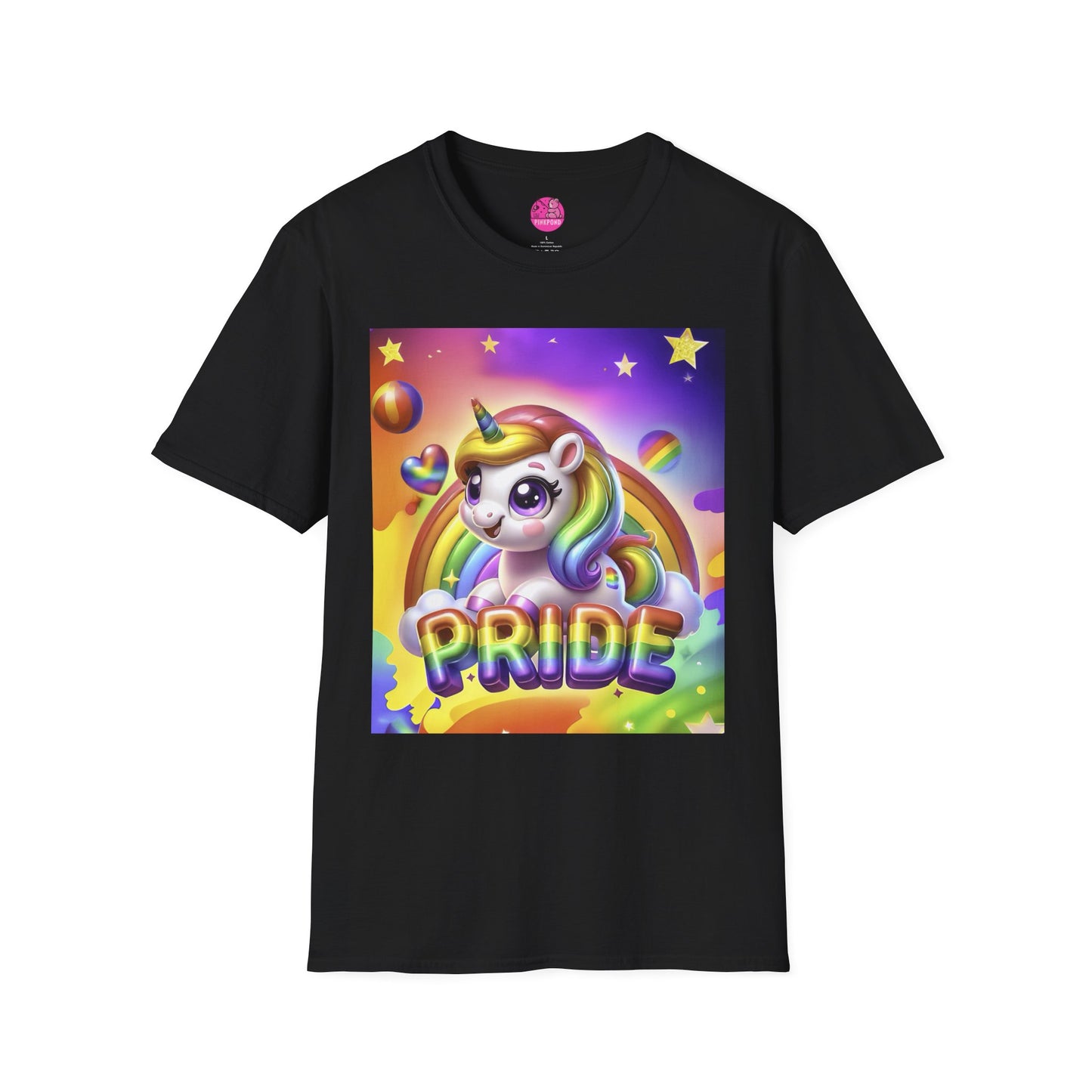 Rainbow Pride Unicorn T-Shirt – Wear Your Colors Loud and Proud! - Unisex Softstyle Tee