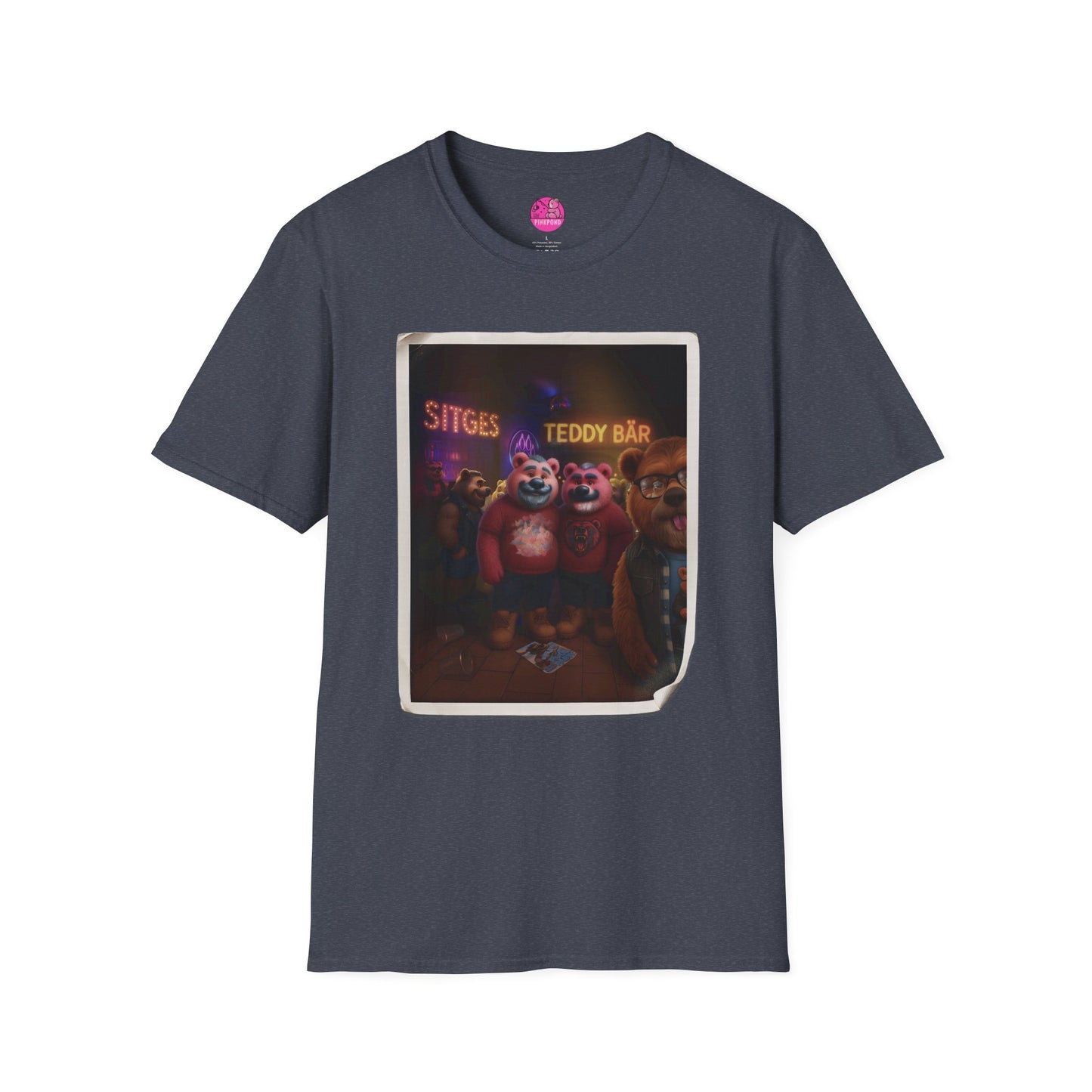 Photo Bomber Bear Unisex T-Shirt by Andrew McCarter for PinkPond