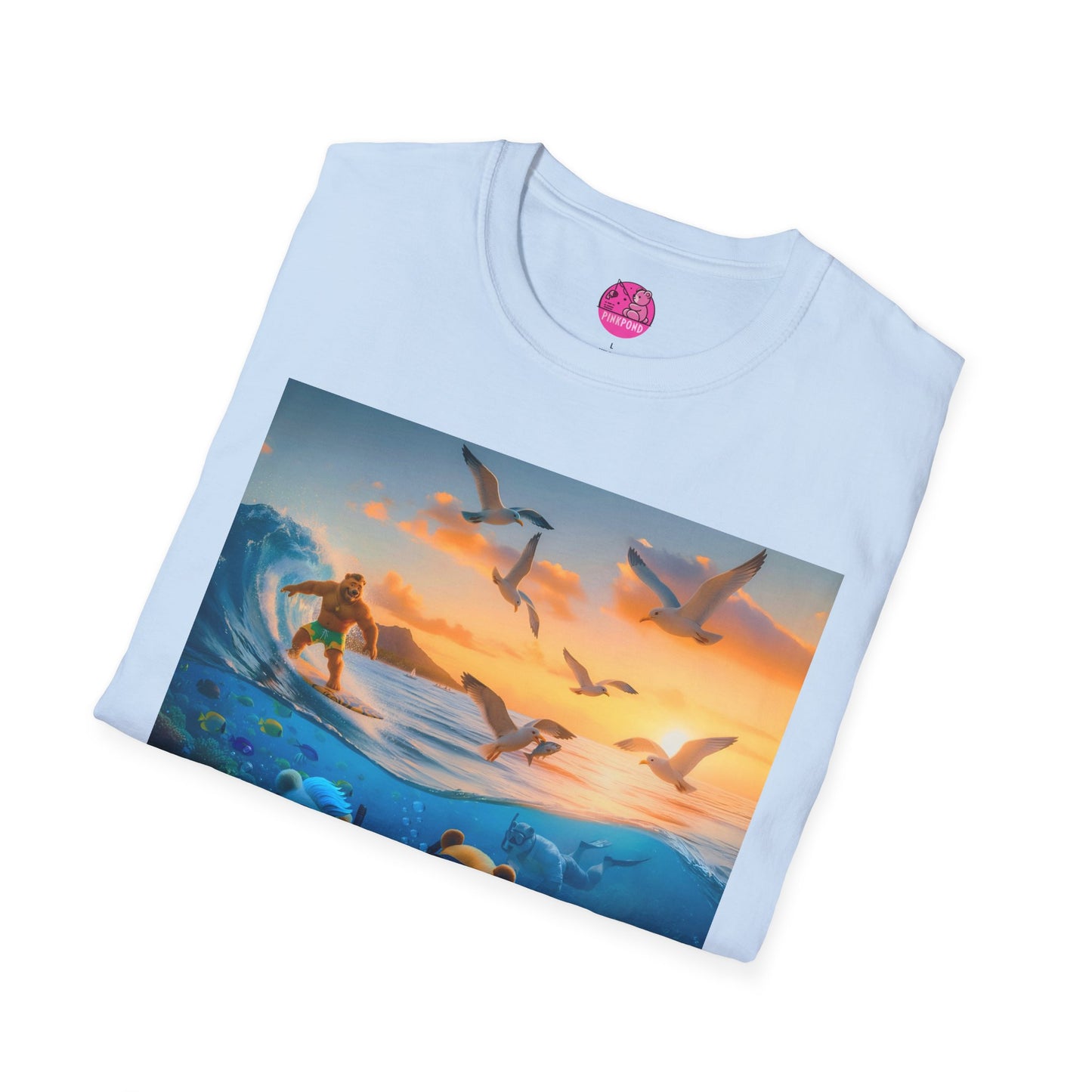 The Great Bearier Reef T-Shirt — PinkPond Snorkeling Bears Sunset Surf Tee