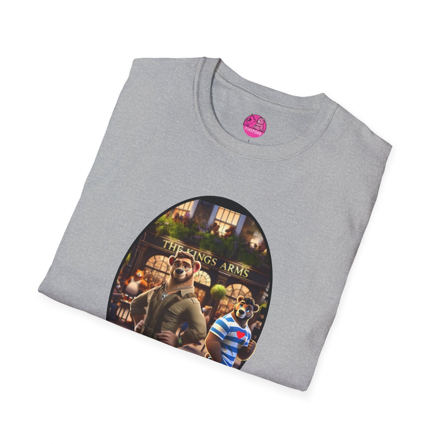 Retro Bear Scene T-Shirt - Fly-by Cruise at the Kings Arms
