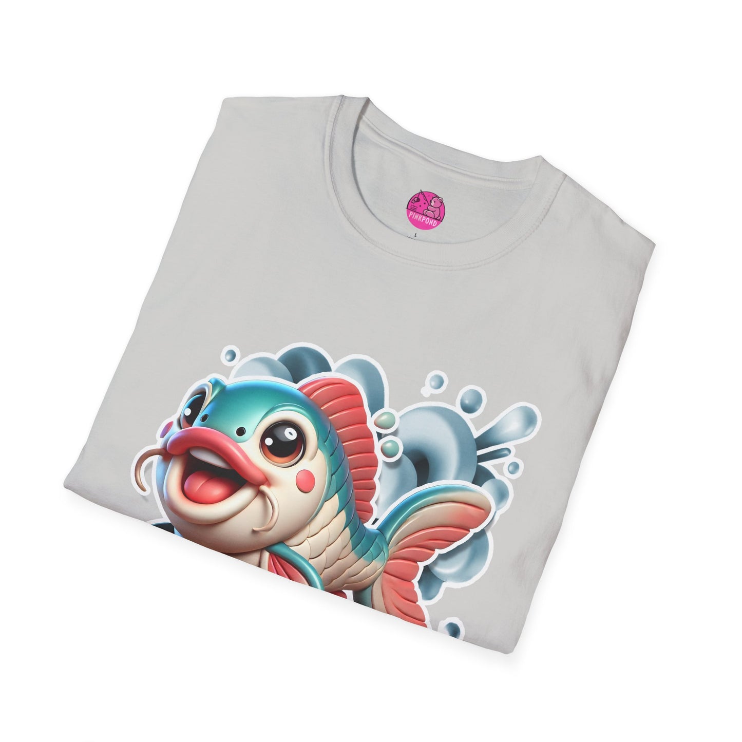 Carrie the Carp T-Shirt - a splash of fishy fun - Unisex Softstyle Tee with 3D Design
