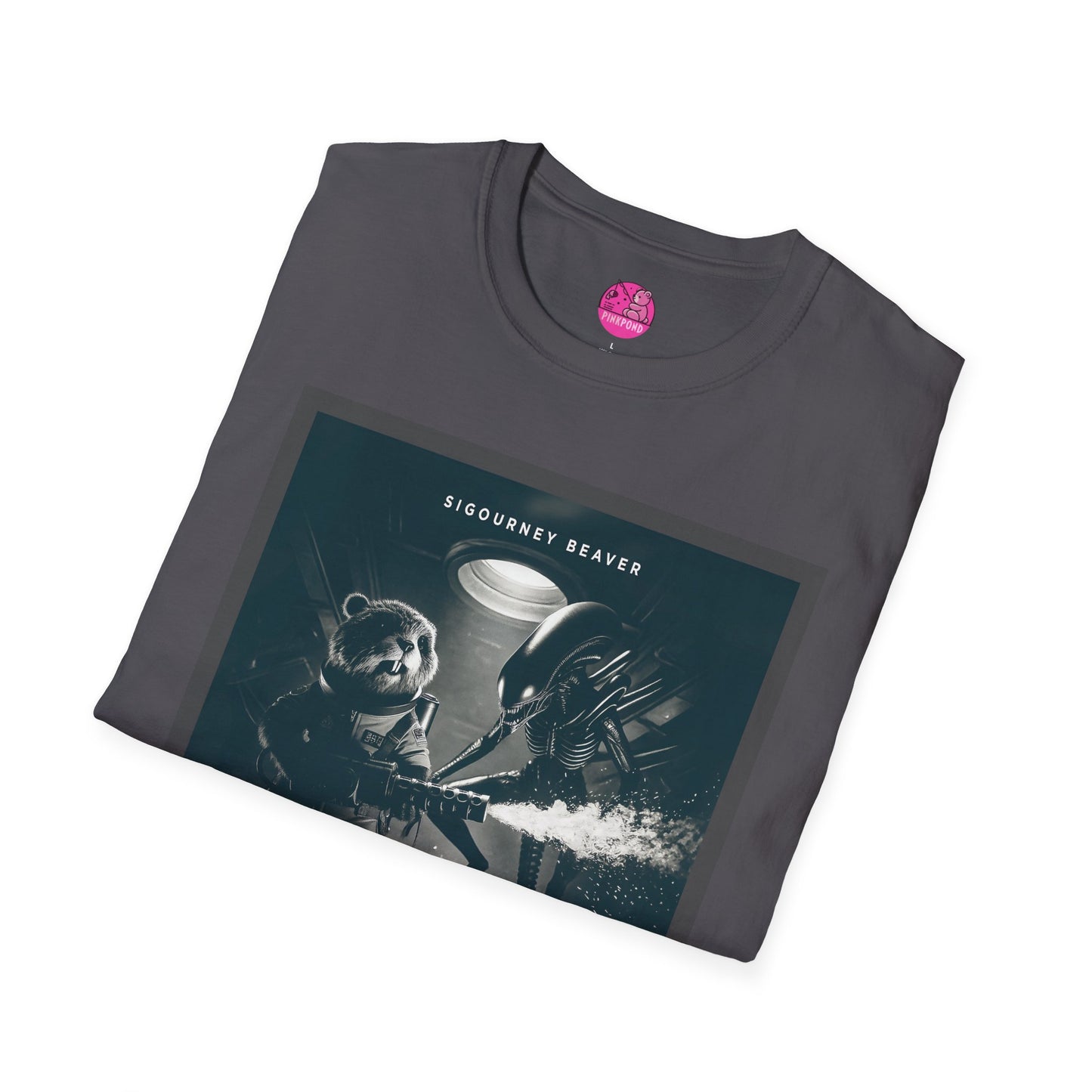Retro Noir Alien Parody Sci-Fi T-Shirt Featuring Sigourney Beaver