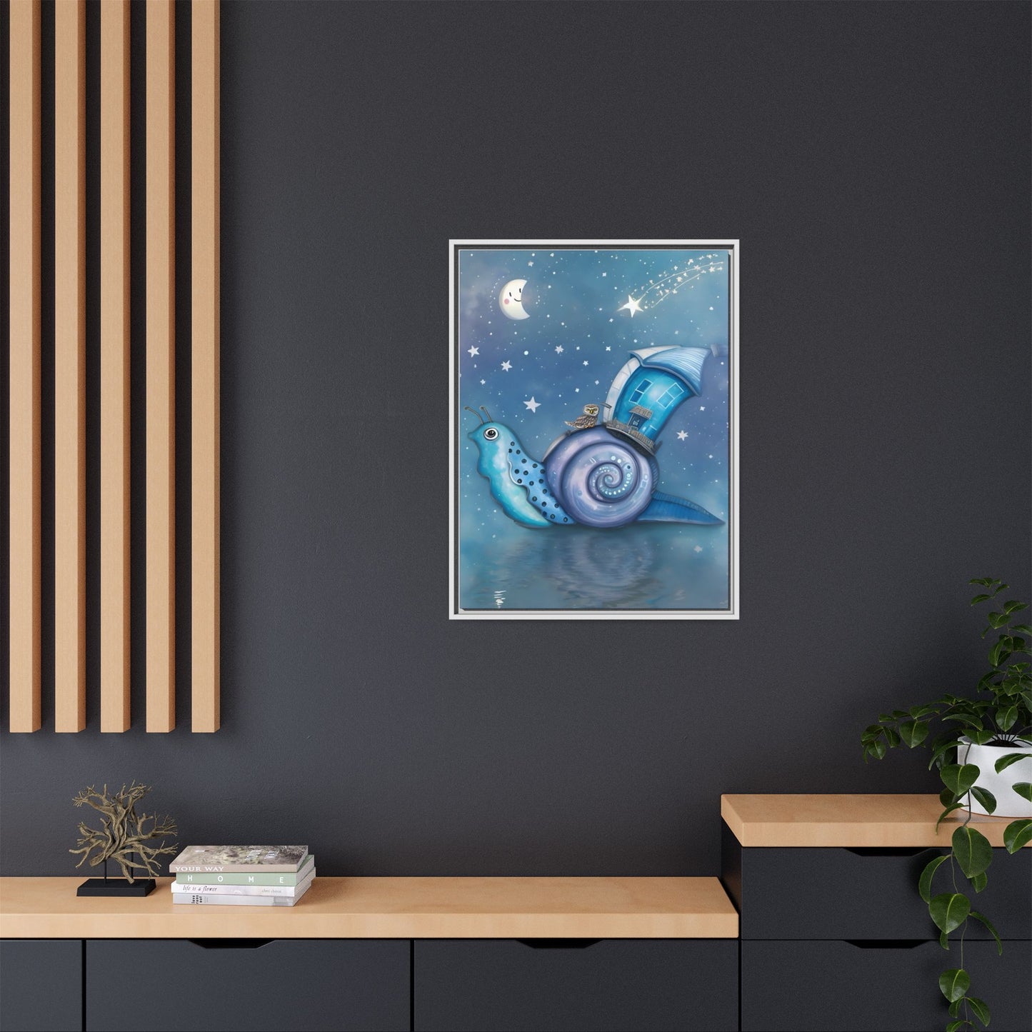 The Owl and the Snail Glided Upon a Sea of Stars by Andrew McCarter  - Canvas Print