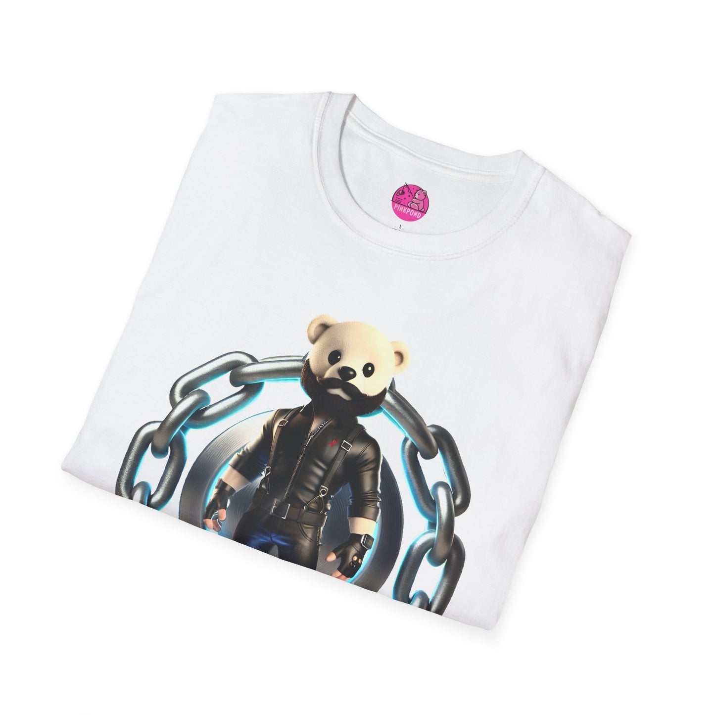 Hot Leather Cub Unisex Softstyle T-Shirt | Fierce and Fun Bear Tee with Leather-Clad Sass